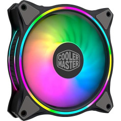 Cooler Master MasterFan MF120 Halo Duo-Ring ARGB Fan, 24 независимых светодиода, 120 мм PWM вентилятор статического давления, поглощающие накладки для компьютерного к