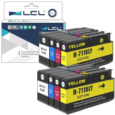 LCL suderinama 711XL 711 XL pigmentinė rašalo kasetė (2Black 2Cyan 2Magenta 2Yellow), skirta HP Designjet T530 T130 T525 T120 24 T120 610 T520 24 T520 36 T520 610 T125 24