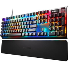 SteelSeries Apex Pro mehāniskā spēļu tastatūra, mehāniskie taustiņi ar regulējamu aktivizāciju, OLED viedo displeju, amerikāņu tastatūra (QWERTY), standarta izkārtojums