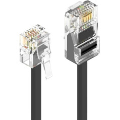 Ancable RJ11 į RJ45 telefono kabelis 5M Ethernet modemo duomenų telefono ASDL Patch Cord Plačiajuostis didelės spartos interneto kištuko kabelis, suderinamas su maršrutizatoriumi Modemas fiksuotojo ryšio kabelis Juodas