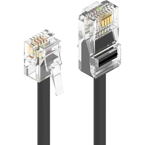 Ancable RJ11 līdz RJ45 telefona kabelis 5M Ethernet modema datu telefons ASDL Patch Cord platjoslas ātrgaitas interneta spraudnis kabelis saderīgs ar maršrutētāju modema fiksēto līniju kabelis melns