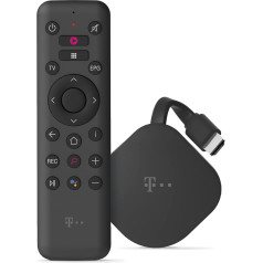 Telekom MagentaTV Stick | Watch TV via Wi-Fi | With MagentaTV over 50 TV Stations in HD | Home or On The Go | Streaming Services (Netflix, Prime Video, Disney+, TVNOW...) Android TV, 4K UHD