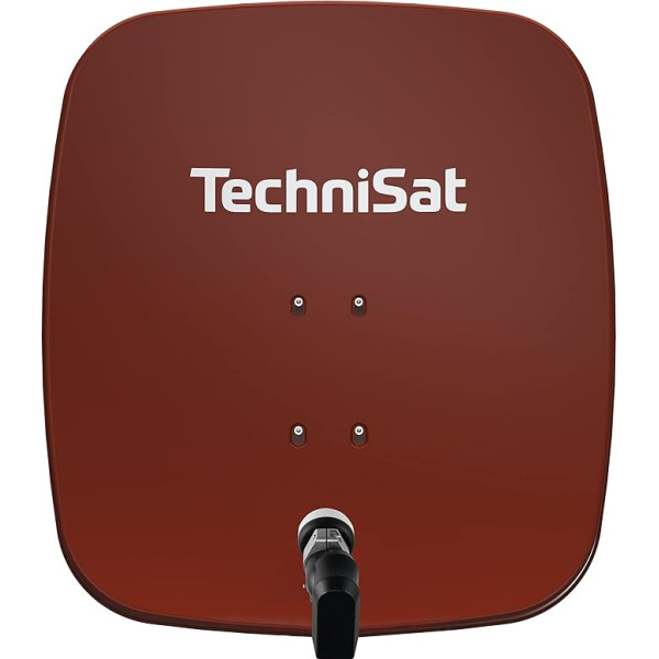 TechniSat SATMAN 65 PLUS Satelīta šķīvis ar LNB (65 cm satelīta sistēma ar masta stiprinājumu un 40 mm universālo Quattro LNB, nepieciešams multislēdzis) Sarkans