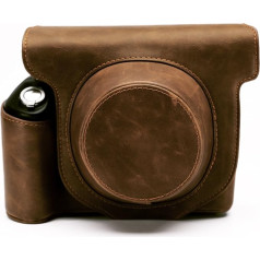 Чехол для мгновенной камеры Fujifilm Instax Wide 300 с плечевым ремнем, Hellohelio Classic Faux Leather Limited Edition Case - Brown