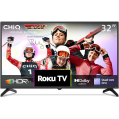 CHIQ L32G5N 32 collu Roku TV, Smart TV, HDR10, darbojas ar Alexa, DVB-T2/T/C/S/S/S2, atbalsta Apple Air Play, Google Assistant, Apple TV+, Prime Video, USB/HDMI/CI+, 2023. gada jaunums