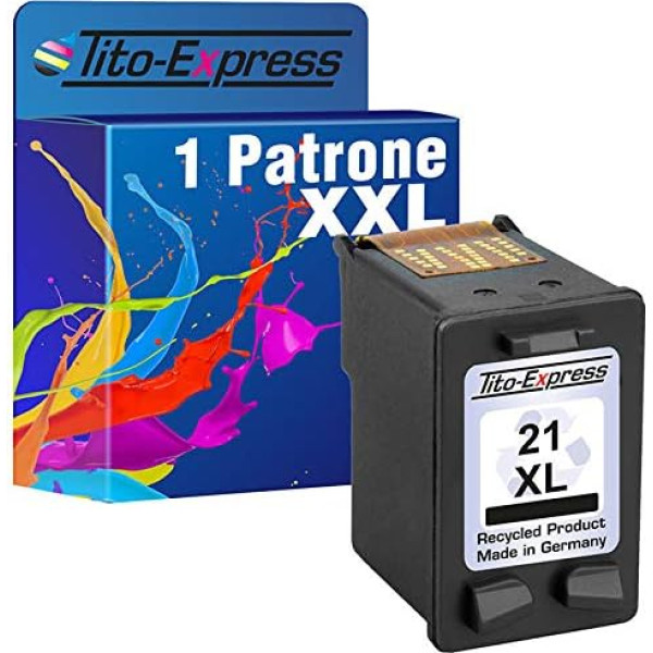 Tito-Express 1x printera kasetne HP-21 XL Black Deskjet F2180 PSC 1402 PSC 1402 PSC 1410 PSC 1415