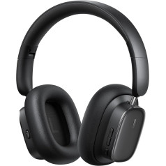 Baseus Aktive Noise Cancelling Kopfhoerer mit 100 Std. Akku, LHDC Hi-Res Sound, Raumsound, ENC-Mikrofone, 0,038s niedriger Latenz, Bluetooth 5.3 Faltbare Kopfhörer Over-Ear