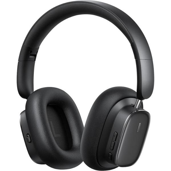 Baseus Aktive Noise Cancelling Kopfhoerer mit 100 Std. Akku, LHDC Hi-Res Sound, Raumsound, ENC-Mikrofone, 0,038s niedriger Latenz, Bluetooth 5.3 Faltbare Kopfhörer Over-Ear