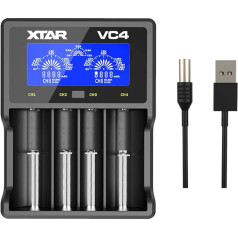 18650 4 slotu 18650 ātrais lādētājs ar LCD displeju lādējamiem litija lukturu akumulatoriem Ni-MH Ni-Cd AA AAA 10440 26650 14500 16340 18560 25500