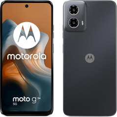 Motorola Moto g34 viedtālrunis (16,6 cm HD+ displejs, 50 MP kamera, 4/128 GB, 5000 mAh akumulators, Android 14) Kokogles melns