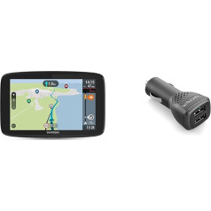 Tomtom Camping Navi GO Camper Tour & 9UUC.001.26 High Speed-Doppelladegerät (2.500 mA, 2-Fach USB) Schwarz