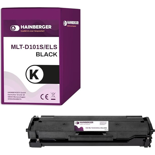 Hainsberger Tonera kasetne melnā krāsā 1500 lappuses pie 5% pārklājuma saderīga ar Samsung MLT-D101S/ELS priekš Samsung ML2160 ML2165 ML2165 W ML2168 SCX3405 W SCX3405FW SCX3405 °F SCX3405 SCX3400 °F SCX300 SF760P