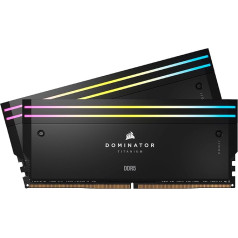 CORSAIR Dominator Titanium RGB DDR5 RAM 96GB (2x48GB) DDR5 6400MHz CL32 Intel XMP iCUE saderīga datoratmiņa - melna (CMP96GX5M2B6400C32)