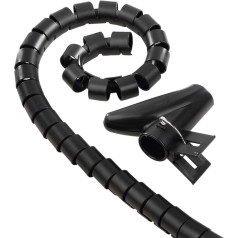 Hama Flexibler spirālveida kabeļu savienojums, universāls, 30 mm, 1,5 m, Schwarz