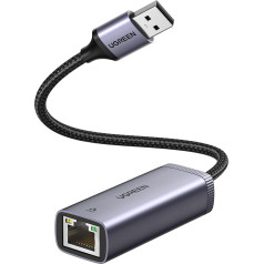 UGREEN USB LAN Adapter Gigabit Ethernet Adapter USB Network Adapter 1000Mbps with Aluminium Casing, Braided Cable под Windows 11/10/8, Mac OS, Linux Compatible with MacBook, Surface Laptop, PC etc.