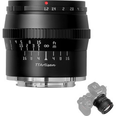 TTARTISAN 50 mm F1.2 objektīvs APS-C kamerām Objektīvs ar manuālu fokusēšanu Nikon Z-Mount kamerām ZFC Z50 Z5 Z6 Z6II Z7 Z7II Z9 (melns)