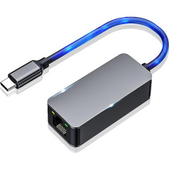 USB C uz 2,5G Ethernet adapteris, XRR USB C LAN adapteris USB tipa C uz RJ45 Gigabit Ethernet adaptera kabelis pārveidotājs Windows 10,8.1, 8, 7, Vista, XP Mac OS 10.8-10.15