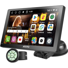 ATOTO P909PR 9 collu pārnēsājamais Android auto radio ar QLED skārienjūtīgo ekrānu, 4G + 32G, bezvadu Carplay un bezvadu Android auto, 4G LTE, GPS izsekošana, dubultais Bluetooth, auto reostats, tālvadības pults, HDMI atbalsts