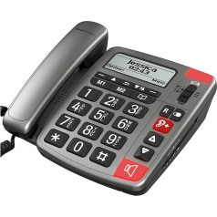 Amplicomms PowerTel 196 - Big Button Phone for Elderly People with Display - Loud Phones for Hard Hearing - Hearing Aid Compatible Phones - Big Number Phone - Dementia Phone for Elderly People