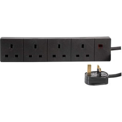 PRO ELEC BPSCA 9988B-15M PL13985 Verlängerungskabel, vierfach, 15 m, Schwarz