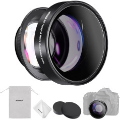 NEEWER 58 mm 0,43X HD 2 in 1 platleņķa un makro objektīvs, īpaši platleņķa objektīvs ar 18 mm fokusa attālumu, saderīgs ar Canon EOS T7 T8i R7 R10 R50 Nikon D3500 D7500 D3300 D3400 D850 Fujiflim X-T5 T4, LS