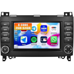 8-core CAMECHO Android 13 auto radio ar satelīta navigāciju Mercedes Benz W169 B200 W639 Viano Vito Sprinter, 2G + 64G, 7 collu ekrāns ar Carplay Android Car DSP RDS Bluetooth Mirror Link + atpakaļgaitas kamera