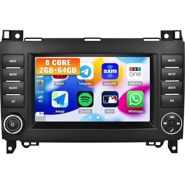 8-core CAMECHO Android 13 auto radio ar satelīta navigāciju Mercedes Benz W169 B200 W639 Viano Vito Sprinter, 2G + 64G, 7 collu ekrāns ar Carplay Android Car DSP RDS Bluetooth Mirror Link + atpakaļgaitas kamera