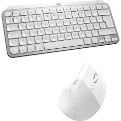 Logitech MX Keys Mini tastatūra Mac un vertikālā ergonomiskā pele Mac - bezvadu Bluetooth taustiņi ar aizmugurējo apgaismojumu, klusa MacOS/iPadOS/MacBook/iMac/iPad