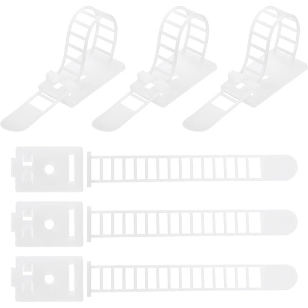 sourcing map Kabelbinder für Kabelführung, 8,5-27,5 mm, verstellbare Kabelbinder, Kabel-Clips, Schreibtisch-Draht-Management, Weiß, 300 Stück