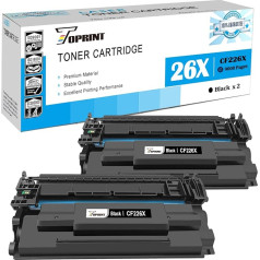 TOPRINT 26x CF226X (26A CF226A) augstas ietilpības 9000 lappušu 2 melnas krāsas saderīgas tonera kasetnes priekš HP Laserjet Pro M402 M402d M402n M402dn M402dw M402dne MFP M426 M426dw M426fdn M426fdn M4266 fddw m426 Mēneši