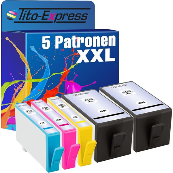 Tito-Express 5X Patronen XXL kompatibel mit HP 920 XL | Geeignet für HP Officejet 6000 HP OfficeJet 6500 7500 A 6000 7000 Special Edition 6500 A Plus 6000 6500 6500 Wireless Series