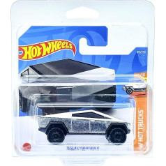 Hot Wheels Tesla Cybertruck (sudraba metāls) 3/10 HW Hot Trucks 2022 - 49/250 (īsa karte) *** Komplektā ietilpst klases automašīnu stiprinājuma aizsargvāciņš *** HCV57