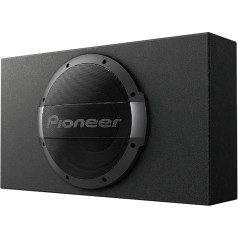 Pioneer TS-WX1010LA aktīvais zemfrekvenču skaļrunis, jaudīgs zemfrekvenču skaļrunis ar 1200 W maksimālo jaudu, 25 cm zemfrekvenču skaļrunis MDF korpusā, Impp membrāna, melns, ieejas nominālā jauda 600 W