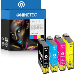 NINETEC 4 kasetņu komplekts, kas saderīgs ar Epson T0611-T0614 | Stylus D 68 PE D 88 PE D 88 Plus Stylus DX 3800 DX 3850 DX 3850 DX 3850 Plus DX 4200 DX 4250 DX 4800 DX 4850 DX 4850 DX 4850 DX 4850 Plus Plus Plus Plus Plus