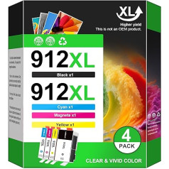 LOFBLAT 912XL 912 XL daugiapakopės spausdintuvų kasetės, skirtos HP kasetėms 912XL, skirtos HP Officejet 8012 8014 8010 8015 HP OfficeJet Pro 8022 8020 8024 8025 (juoda, žydra, purpurinė, geltona, 912XL)