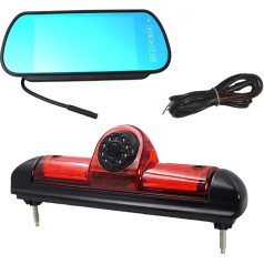 KOHIENWO Automašīnas trešā jumta augšējā stiprinājuma bremžu gaismas kamera Bremžu gaismas atpakaļgaitas kamera Citroen Jumper / Fiat Ducato X250 / Peugeot Boxer + 7,0 collu monitora TFT ekrāna kravas automašīnas LCD displejs