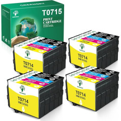 GREENSKY T0715 tintes kasetnes Epson T0711 T0712 T0713 T0714 Multipack saderīgas ar Epson Stylus SX100 SX105 SX200 SX215 SX218 SX400 SX415 BX300F DX4000 DX8400 DX8400 DX8450 (20