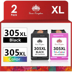 Toner Kingdom 305 XL printeru kasetnes 305XL kasetnes HP 305 printeru kasetnes HP DeskJet 2700 2720e 2720 2722 DeskJet Plus 4100 4120 4130e Envy 6000 6020e 6010 Envy Pro 6432