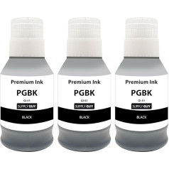 SupplyGuy 3 x tinte, kas saderīga ar Canon GI-51 PGBK Black - Pigmenta tinte - piemērota Pixma G 1520 G 1530 G 1560 G 2520 G 2560 G 2570 G 3520 G 3560 G 3570 Series G 4570 ierīcēm