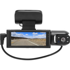 Dual Dash Cam priekšējā un aizmugurējā kamera, 3,16 collu automašīnas braukšanas ierakstīšanas ierīce, profesionāla automašīnas instrumentu paneļa kamera, HD nakts redzamības stāvvietas atpakaļgaitas monitors