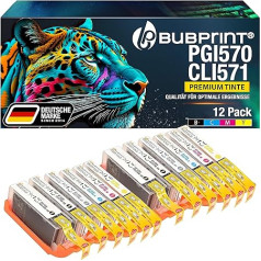 Bubprint 12 spausdintuvo kasetės, suderinamos su Canon PGI-570 CLI-571 XL, skirtos Pixma MG7700 MG7750 MG7751 MG7752 MG7753 TS8000 TS8020 TS8040 TS8050 TS8051 TS8052 TS8052 TS8052 TS88 053 TS9000 TS9050 TS9055