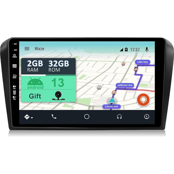 YUNTX [2GB + 32GB] Android 13 Auto radio ar navigācijas sistēmu Mazda 3 (2004-2012) 9 collu skārienjūtīgais ekrāns Bez kameras DAB/GPS/Stūres rata vadība/MirrorLink/Bluetooth 5.0/WiFi/USB/4G/CarPlay