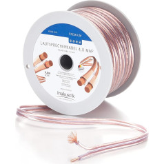 inakustik 402406 Premium Speaker Cable 6 m Transparent 2 x 4.0 mm² Easy Installation S/Z Stranding Colour Coded Артикул 402406