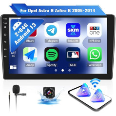 OiLiehu 2G + 64G Android 13 Double DIN Radio Apple Carplay Android automašīnai Opel Astra H Zafira B 2005-2014 Autoradio ar 9 collu ekrānu Atbalsta Ekvalaizers/Bluetooth/FM RDS/WiFi/GPS