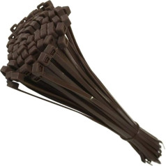 100 Pack Brown Cable Ties Wire Zip Ties Cord Strong Nylon Plastic Durable 300mm