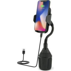 MidGard Universal Wireless Auto KFZ-Dosenhalter mit Qi-Ladefunktion kompatibel mit Apple, Samsung, Huawei usw.