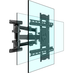 HILLPORT DY3770 TV sienas stiprinājums, grozāms TV 37-70 collas, 90° pagriežams vertikāls TV kronšteins, grozāms un noliecams TV ekrāniem un monitoriem līdz 37,5 kg, maksimālais VESA 400 x 400 mm