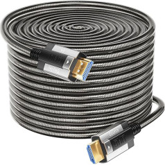 Siwket 8K HDMI Fibre Optic Cable 40 m, Steel Armour Optical HDMI 2.1 Cable 48 Gbps Ultra High Speed 8K @ 60Hz 4K @ 120Hz Dynamic HDR eARC Dolby HDCP 2.2 & 2.3 for HDTV/Projector/Home Cinema/TV