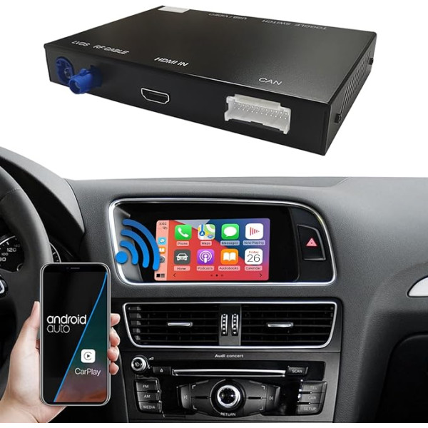 Ceļu Top Retrofit komplekts dekoders ar bezvadu Apple CarPlay Android automašīnas interfeisu Audi S4 S5 A4 A5 2009-2015 gads Q5 2009-2017 gads ar Mirror Link AirPlay CarPlay funkciju