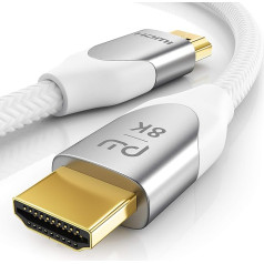 4 м - 8K HDMI кабель 2.1 - 8K @ 60 Гц 4K @ 120 Гц DSC - HDTV 7680 x 4320 - UHD II - HDMI 2.1 2.0a 2.0b - 3D - Высокоскоростной HDMI кабель - HDR - ARC - Прецизионный разъем - Совместимость с